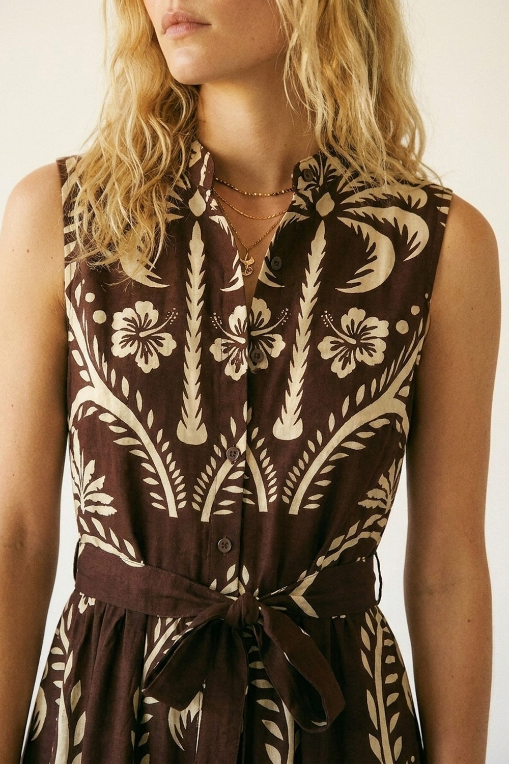 Cocoa Palm Belted Maxi Dress