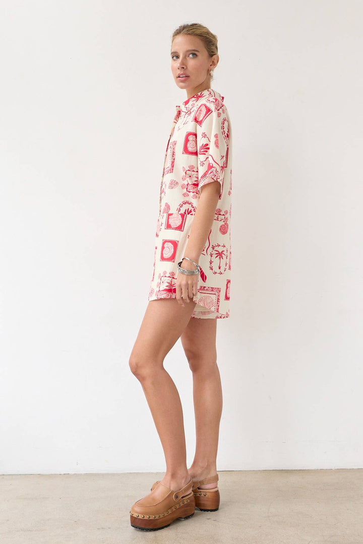 Wish You Were Here Palm Print Romper