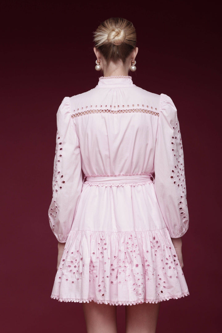 Avec Les Filles | Ballet Pink Broderie Anglaise Shirtdress