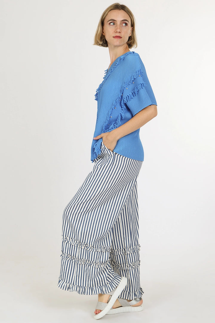 Seabreeze Stripe Ruffle Pant