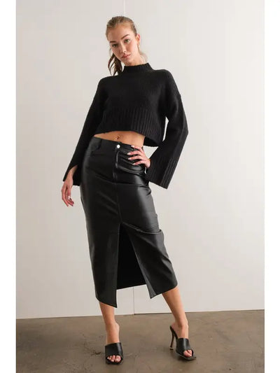 LILLI FAUX LEATHER SKIRT
