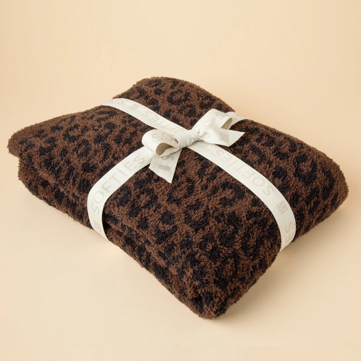 SOFTIES | Marshmallow Leopard Knit Blanket