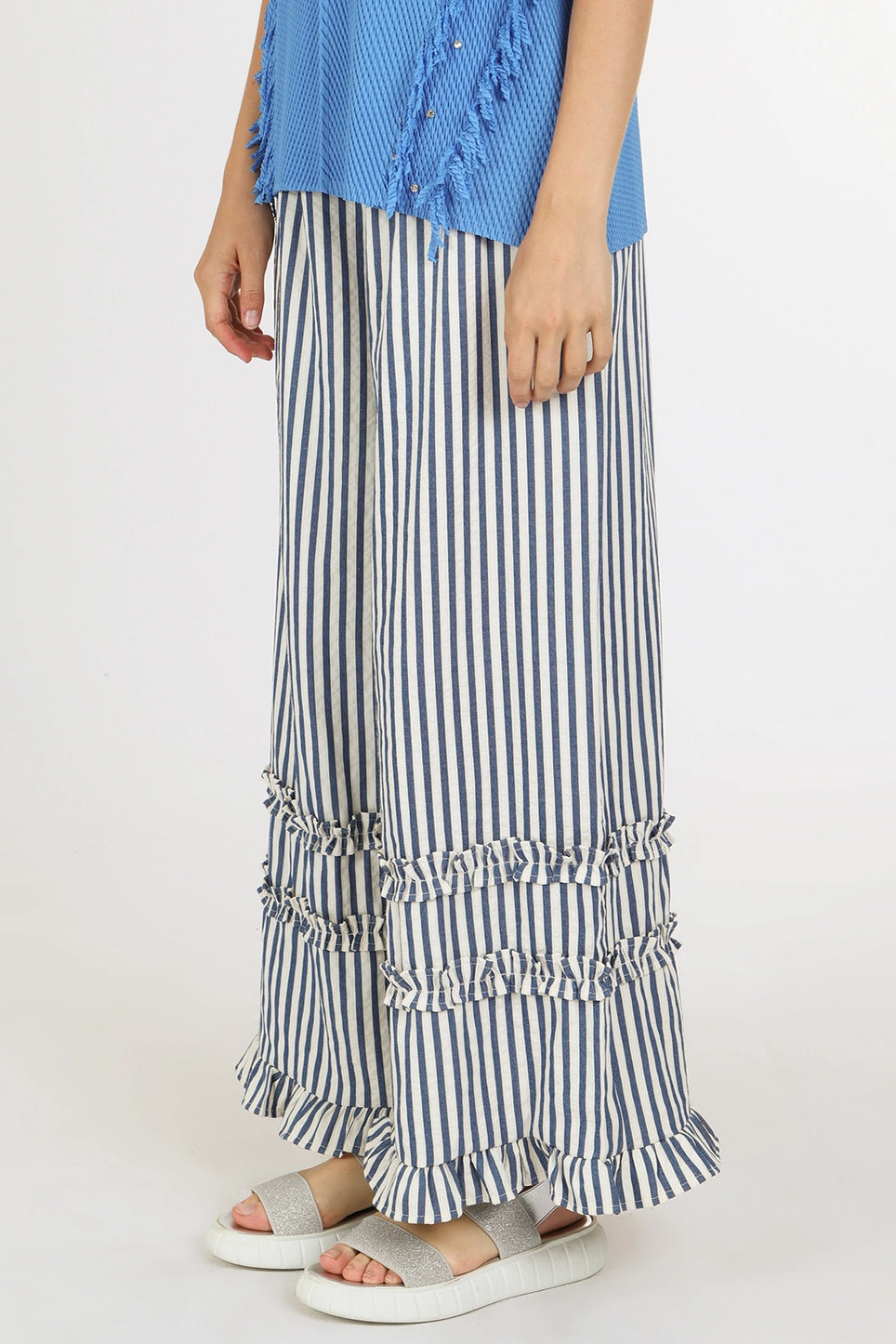 Seabreeze Stripe Ruffle Pant