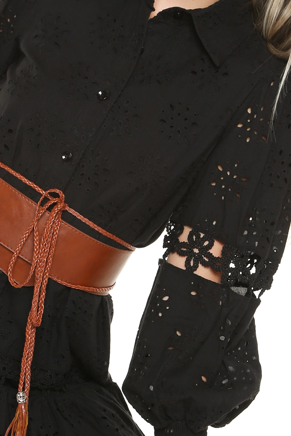 Prosper Lace Dress with Leather Belt
