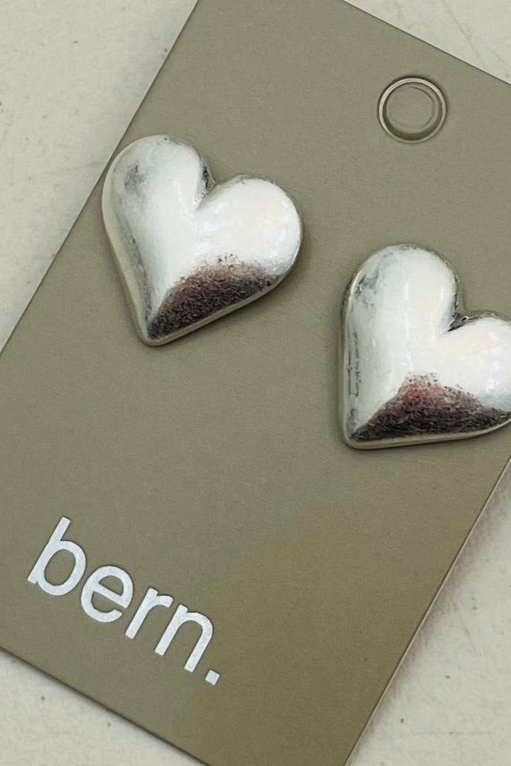 Puffy Heart Stud Earrings