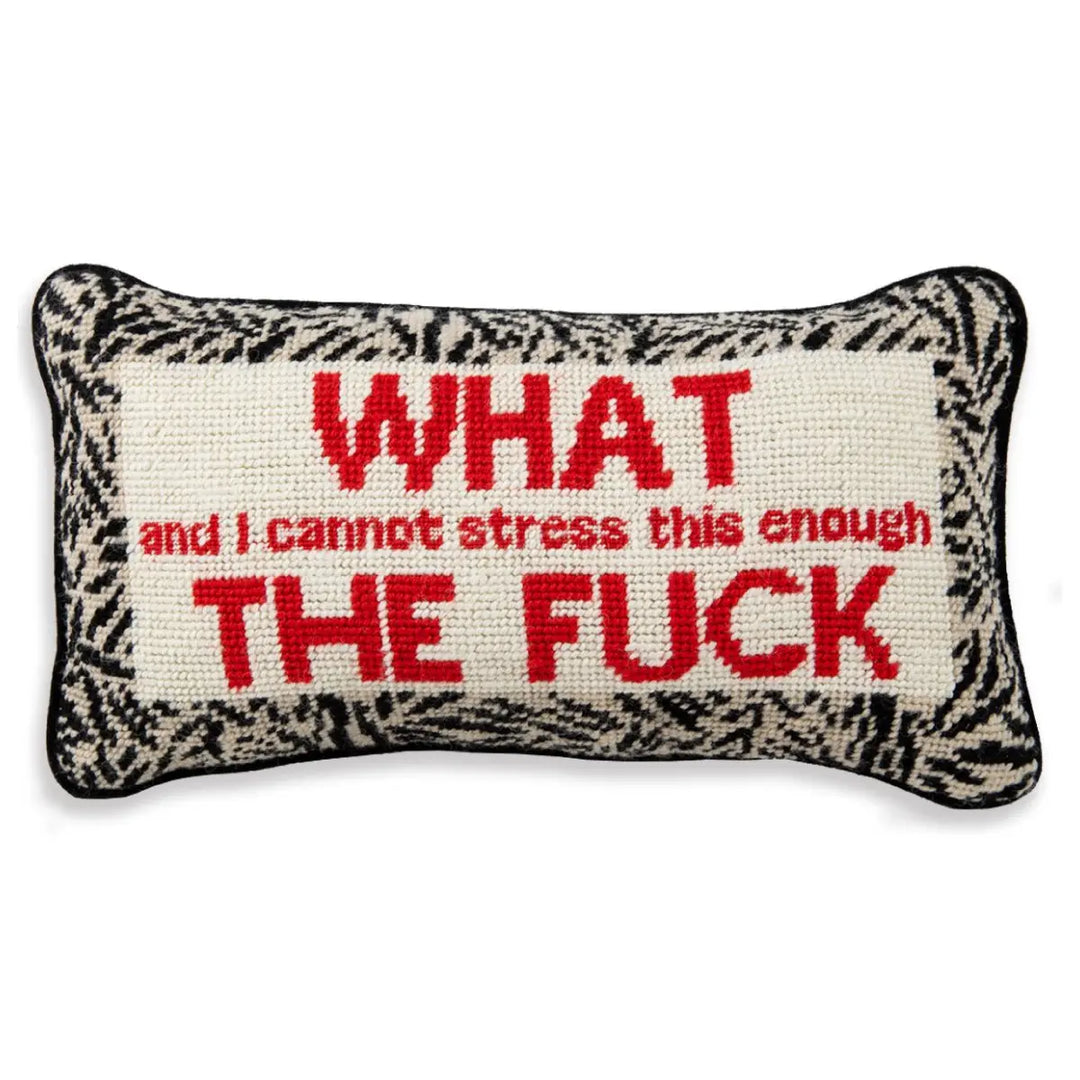 FURBISH STUDIO | WTF NEEDLEPOINT PILLOW