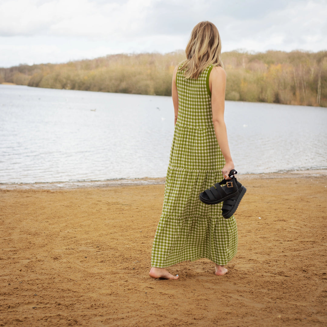 Paula Gingham Knitted Midi Dress