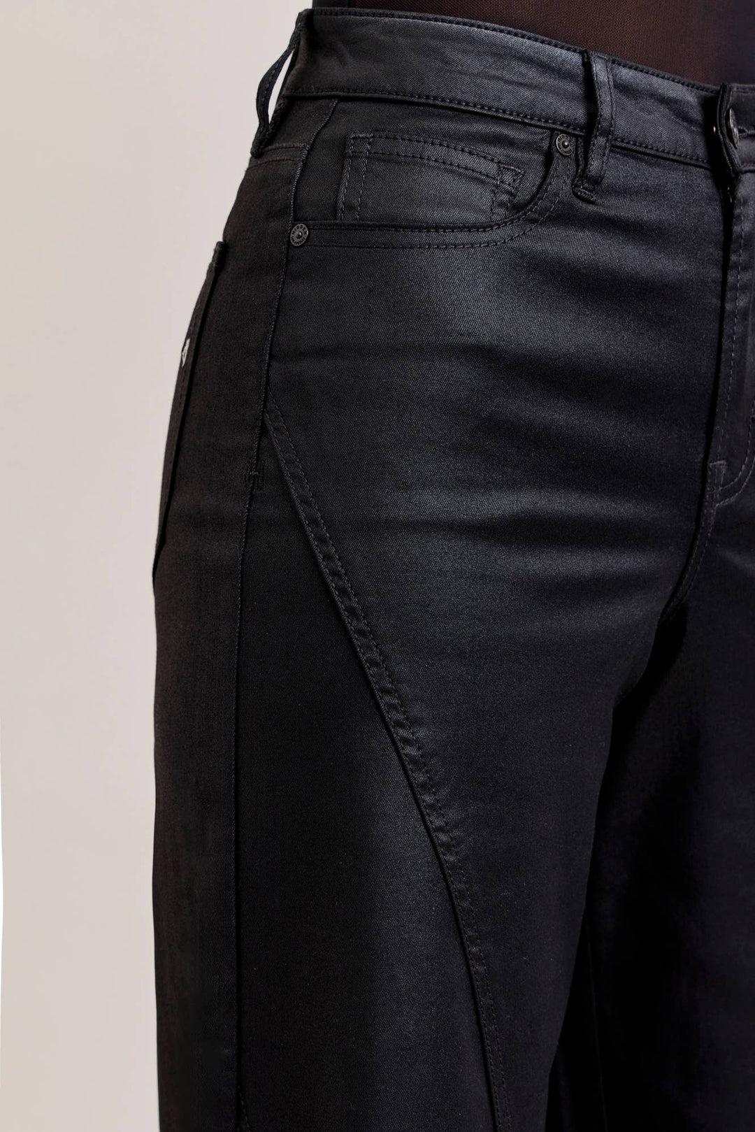 HIDDEN | NORI COATED WIDE LEG JEANS