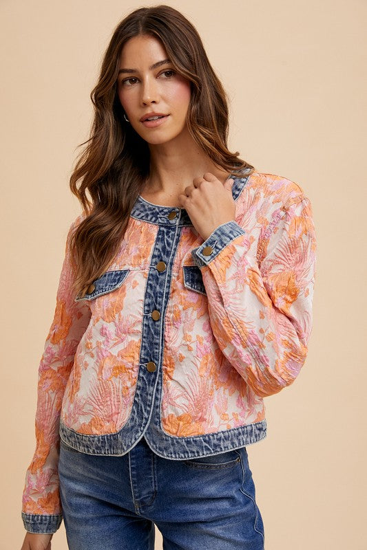 Annie Contrast Button Down Jacket