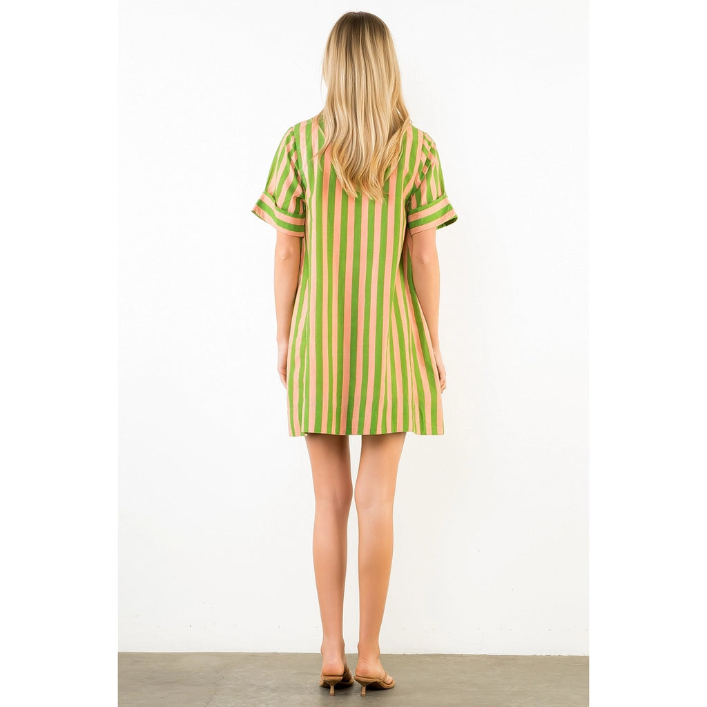 Palm Beach Stripe Shirt Dress