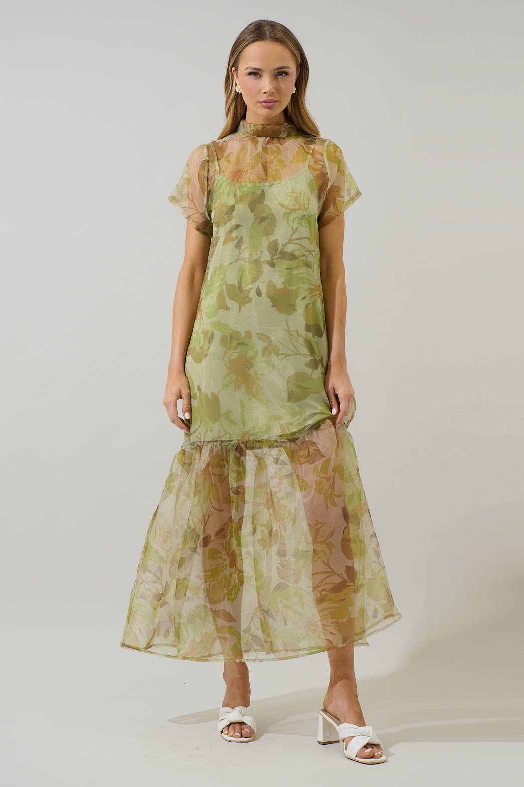 Ellery Floral Dime Organza Maxi Dress