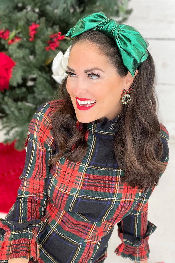 BRIANNA CANNON | Green Metallic Side Bow Headband