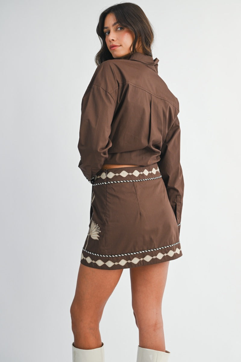 The Cocoa Bloom Embroidered Set