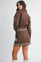 The Cocoa Bloom Embroidered Set