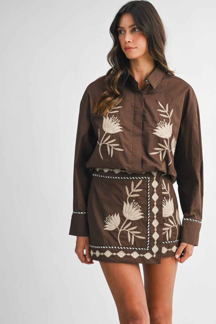 The Cocoa Bloom Embroidered Set