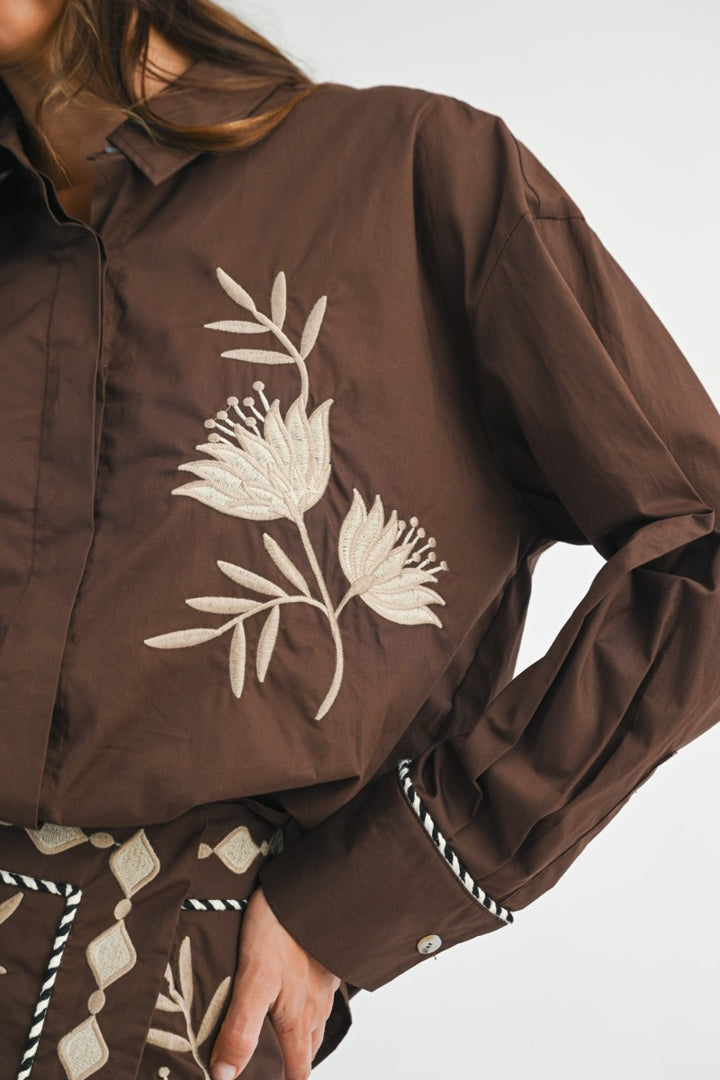 The Cocoa Bloom Embroidered Set