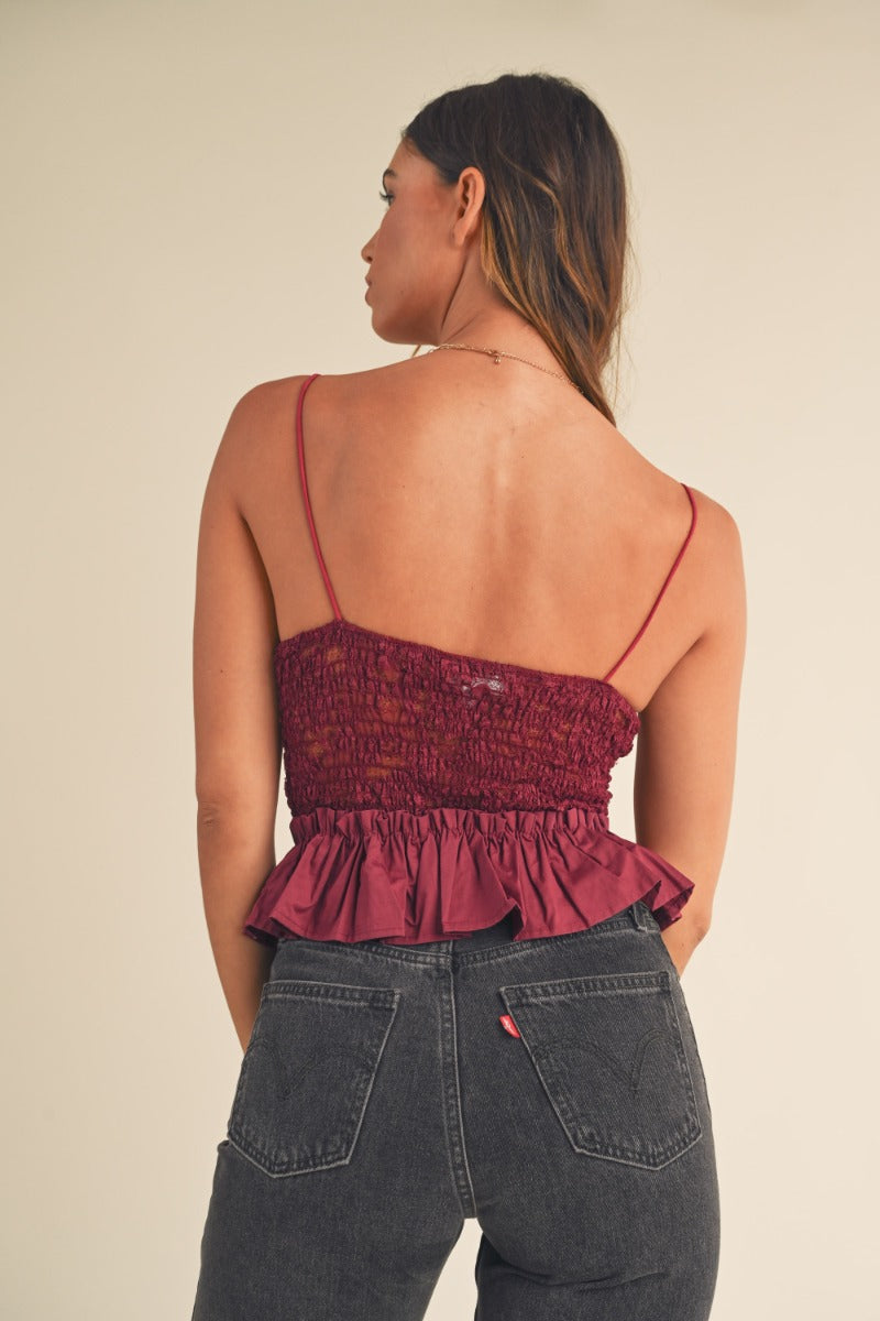 Wine + Dine Corset Peplum Top