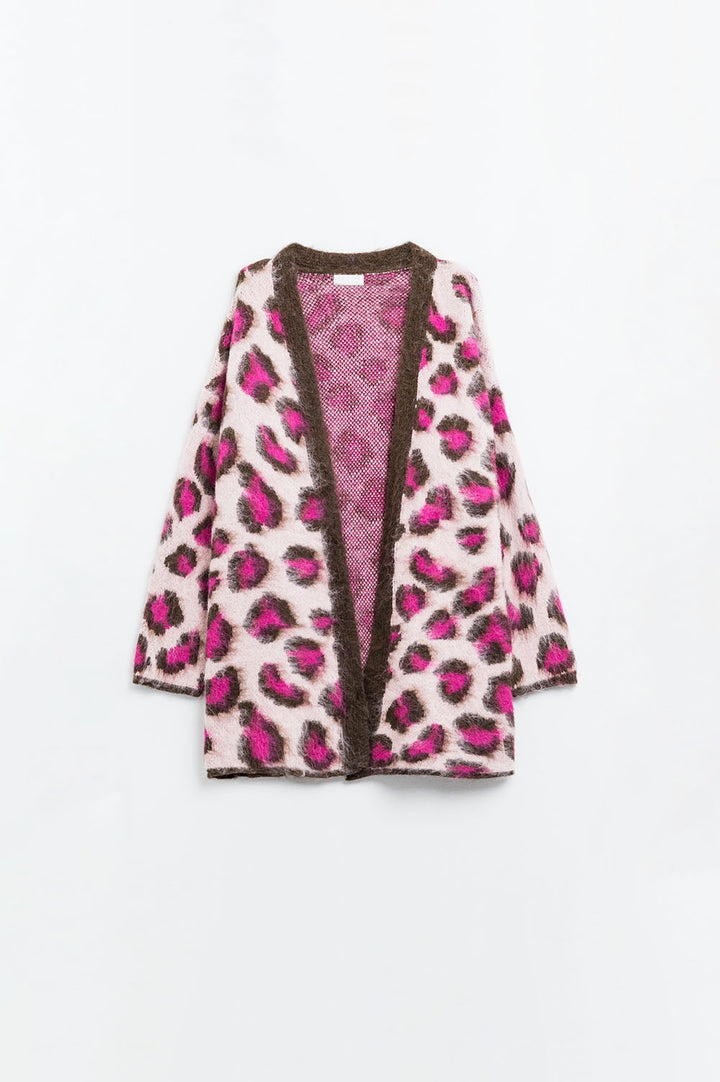 Pink Leopard print cardigan