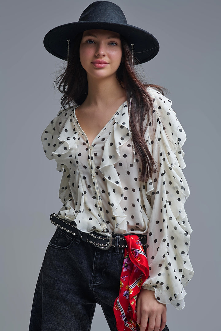 The Ruffled Polka Dot Blouse