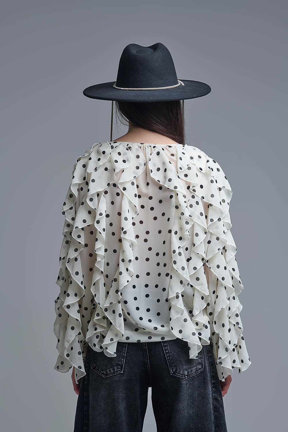 The Ruffled Polka Dot Blouse
