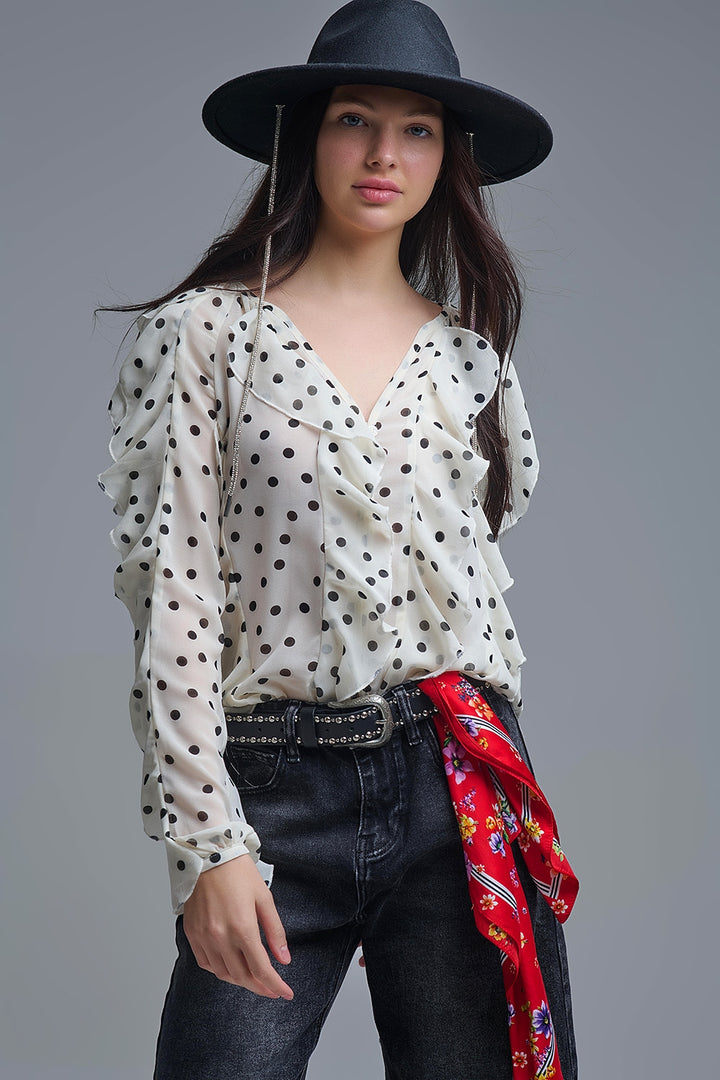 The Ruffled Polka Dot Blouse