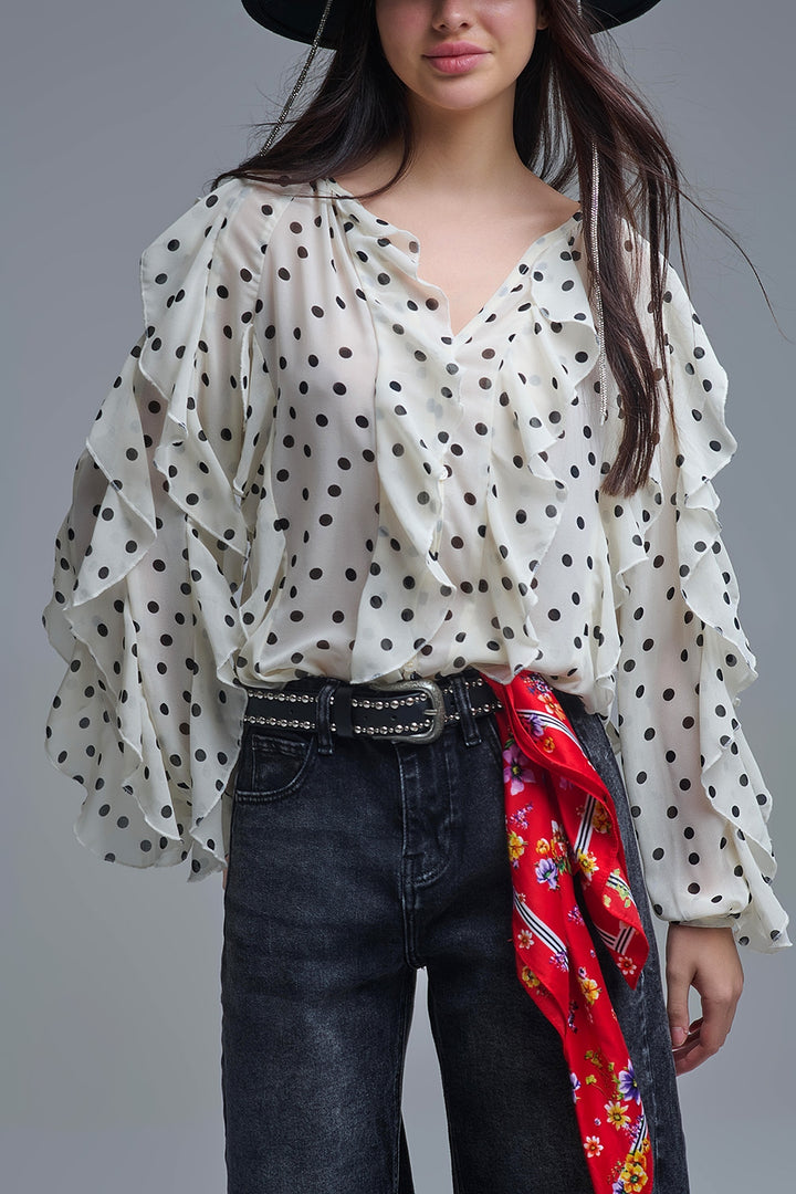 The Ruffled Polka Dot Blouse