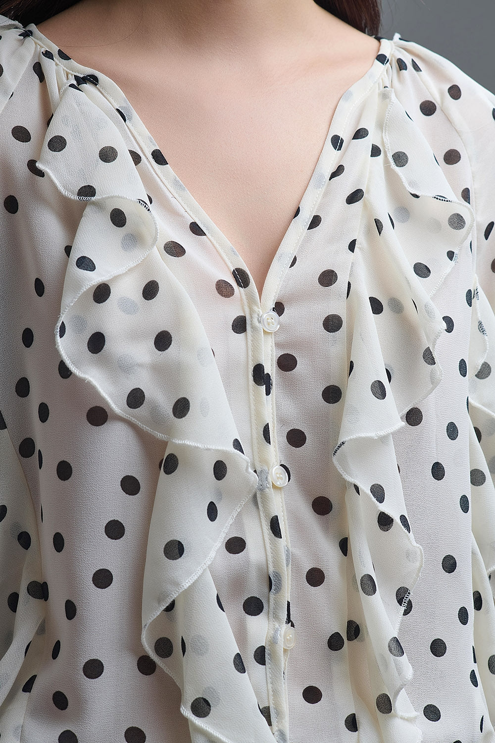 The Ruffled Polka Dot Blouse