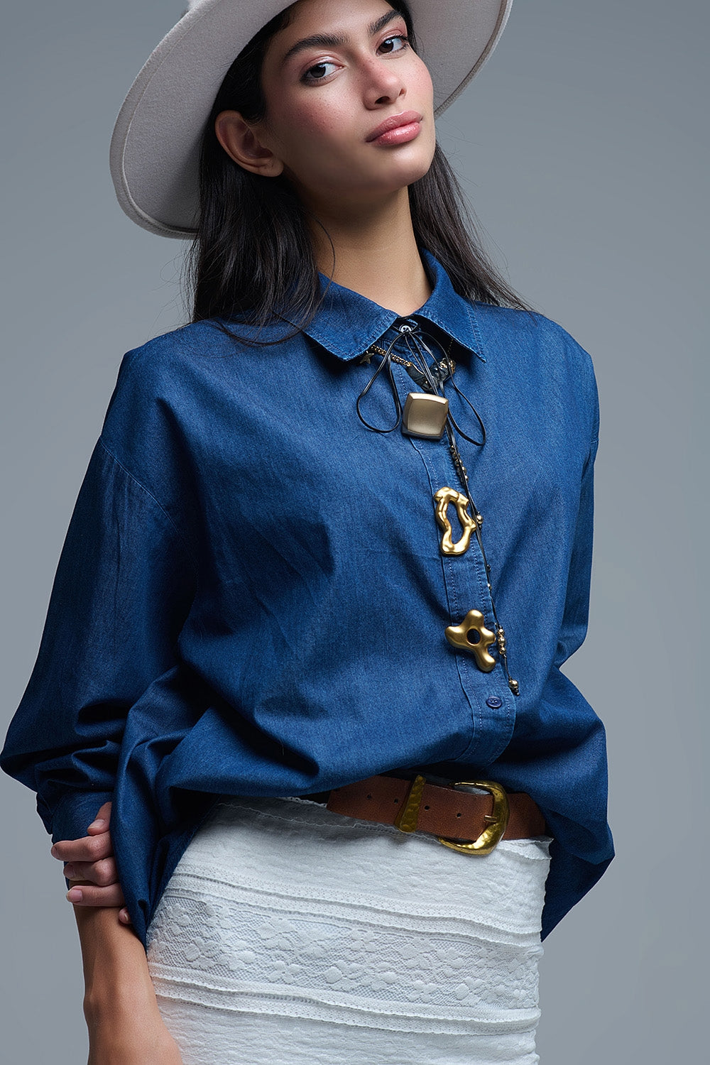The Abstract Button Denim Shirt