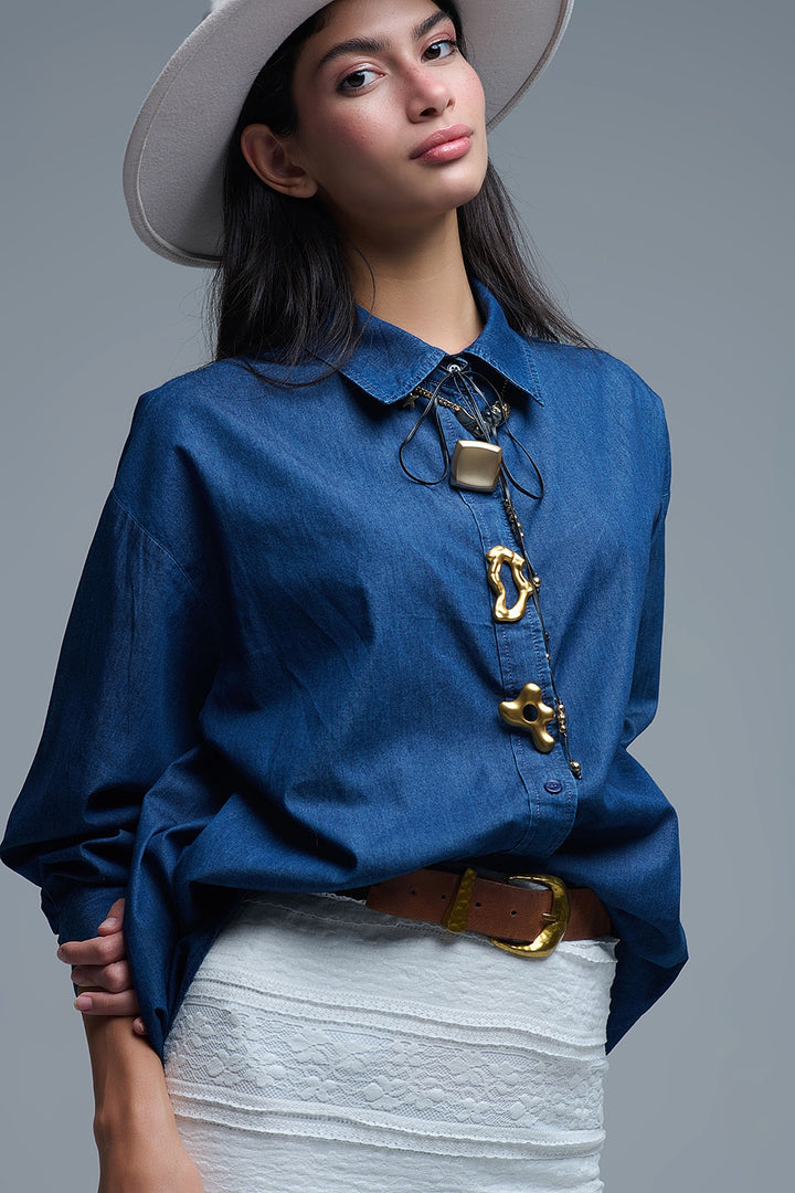 The Abstract Button Denim Shirt