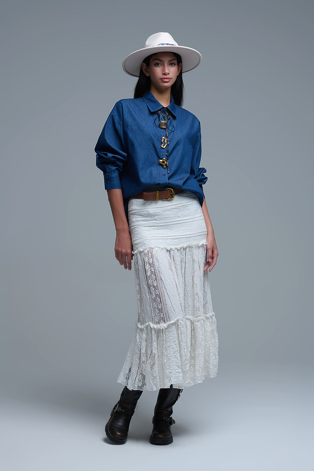 The Abstract Button Denim Shirt