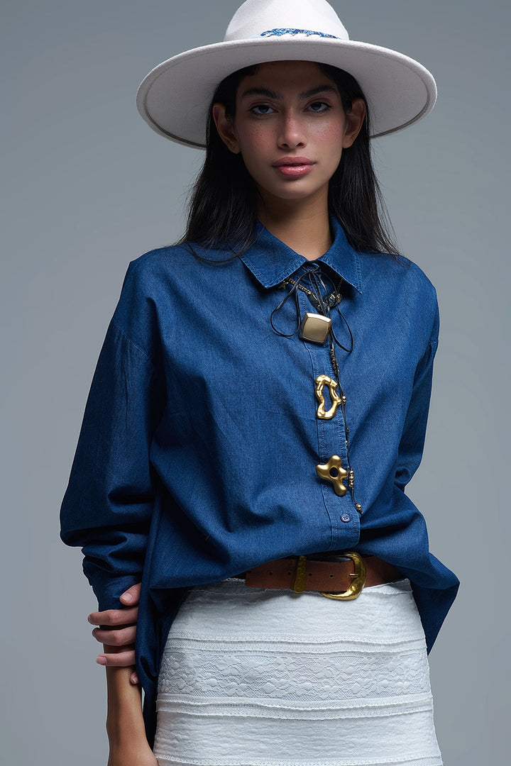 The Abstract Button Denim Shirt