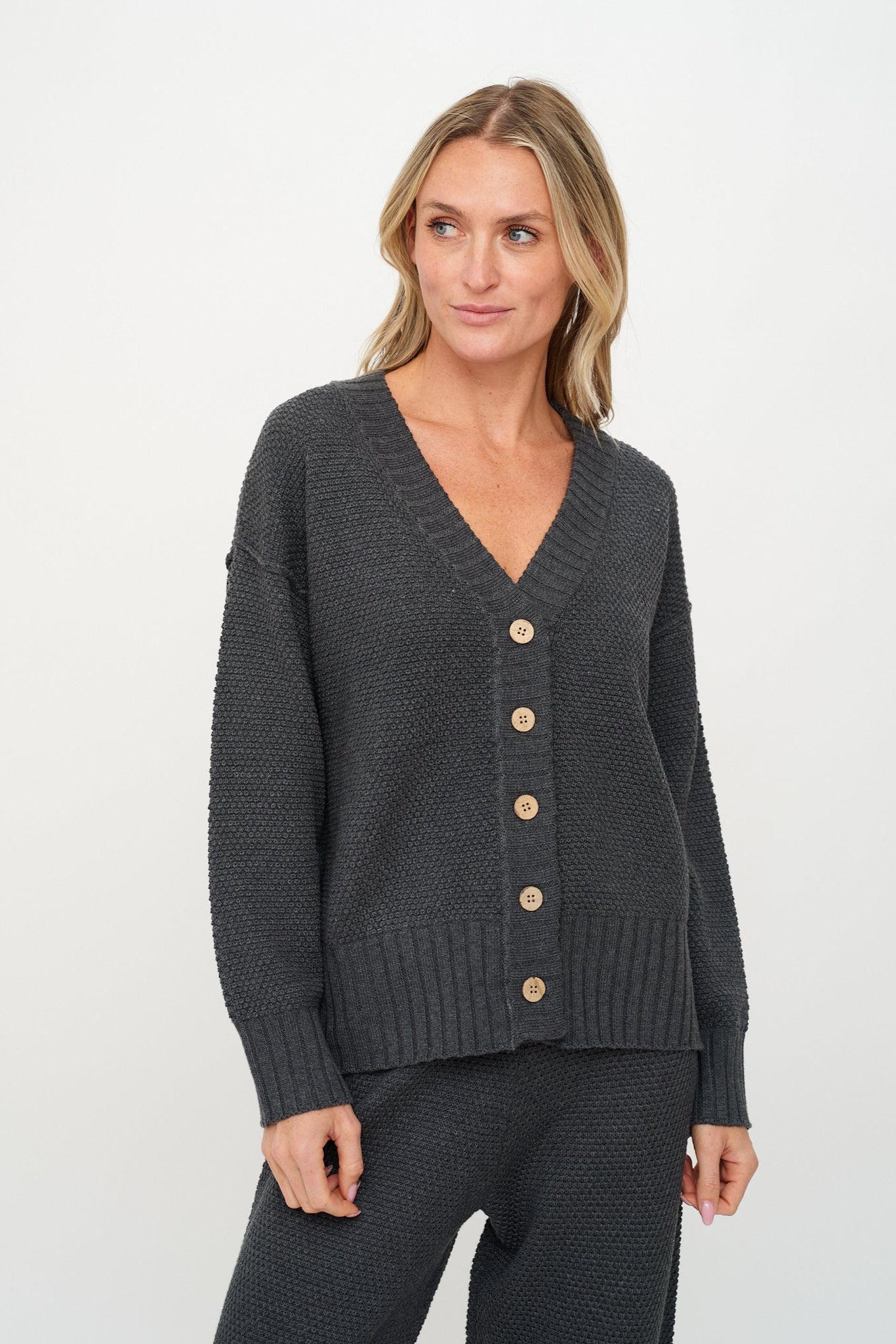 Molly Waffle Sweater Cardigan