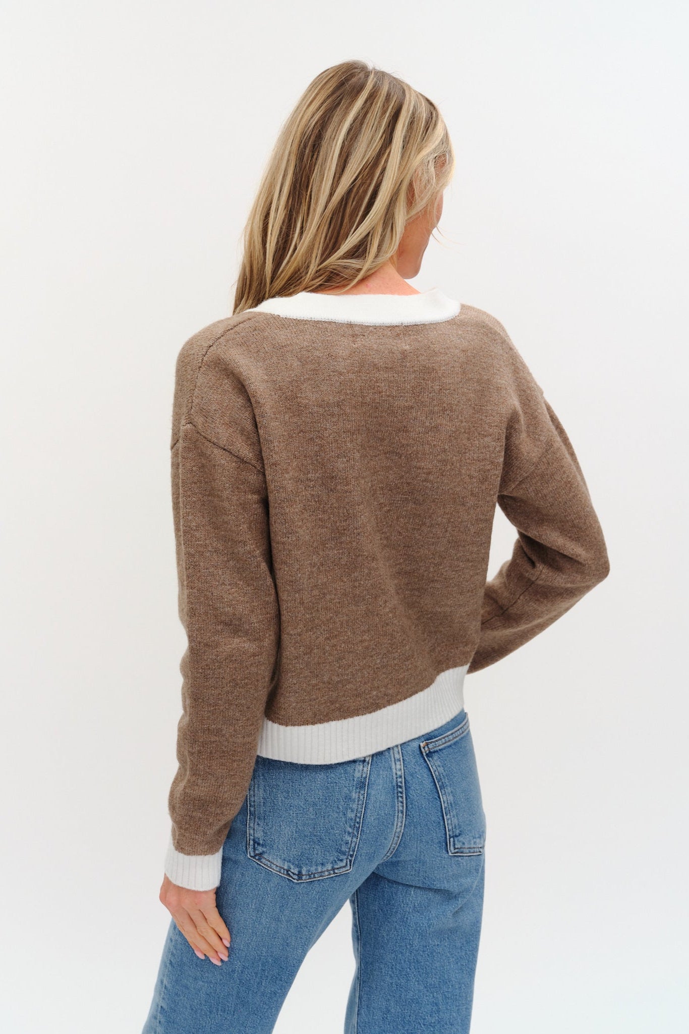 Libby V-Neck Color Block Sweater | SIX FIFTY Knitwear