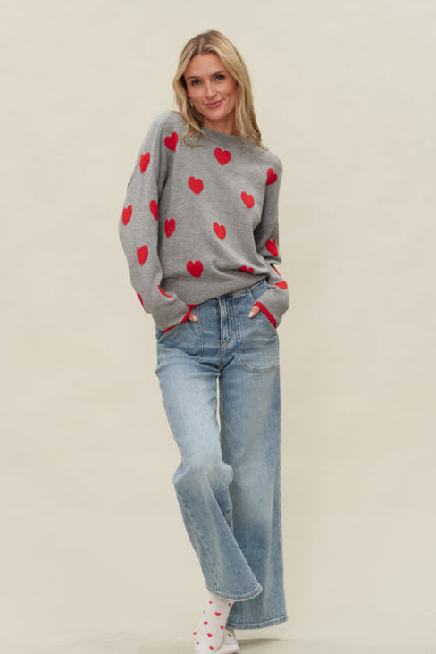 SIX FIFTY | Valentina Graphic Heart Sweater
