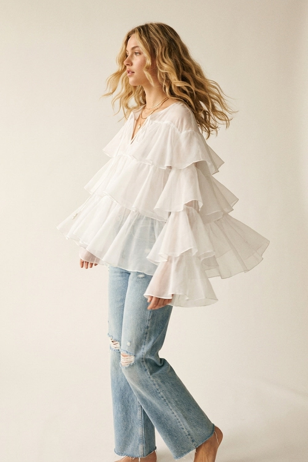 Sunday Garden Ruffle Blouse