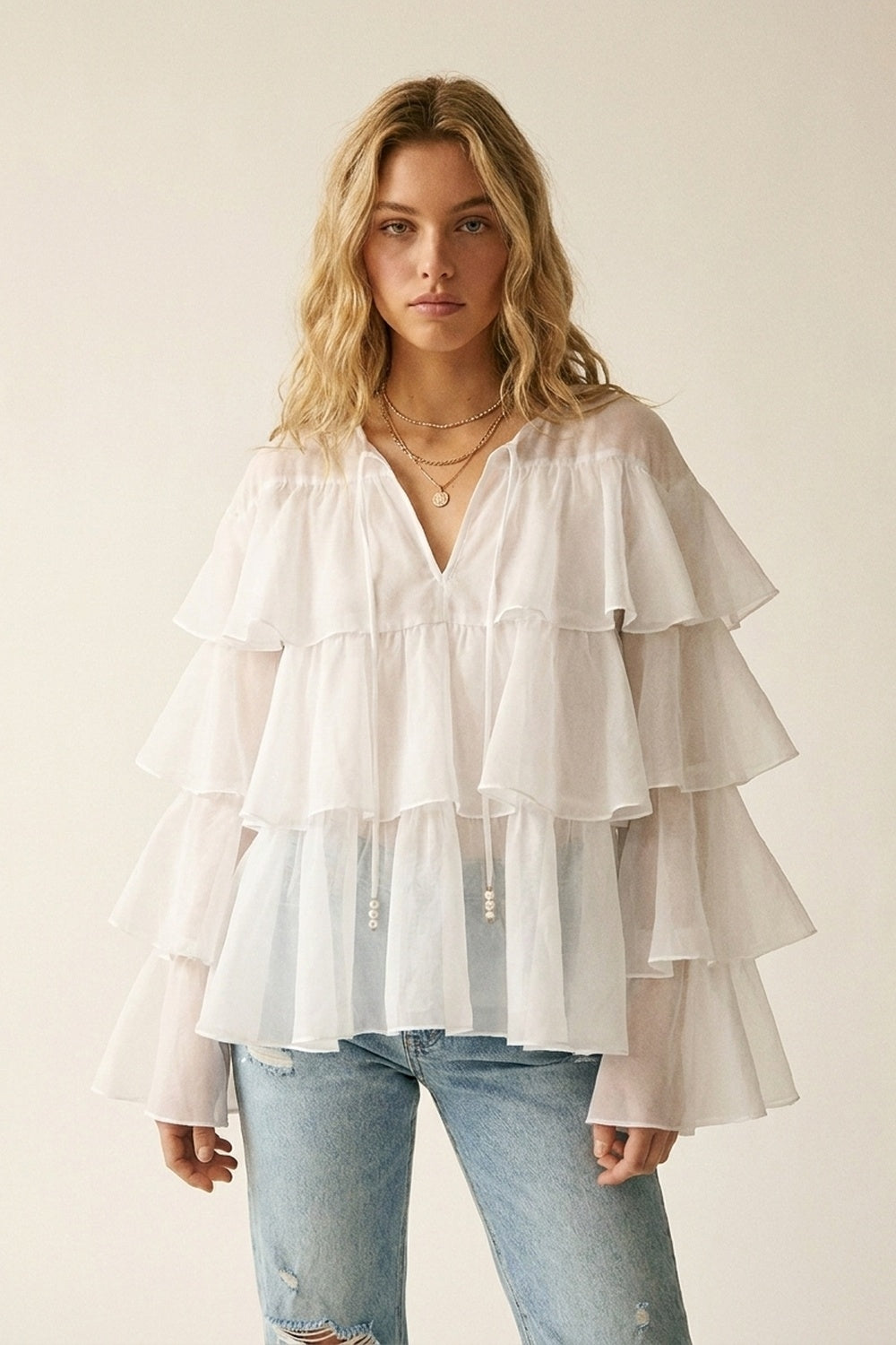 Sunday Garden Ruffle Blouse