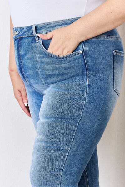 RISEN: High Rise Ankle Flare Jeans